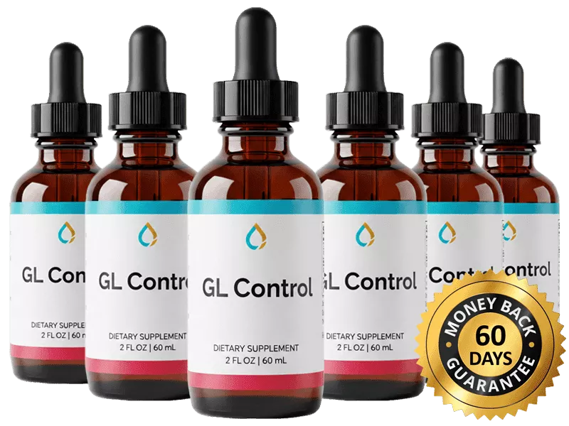 GL Control 6-bottle package with 60-day money-back guarantee seal